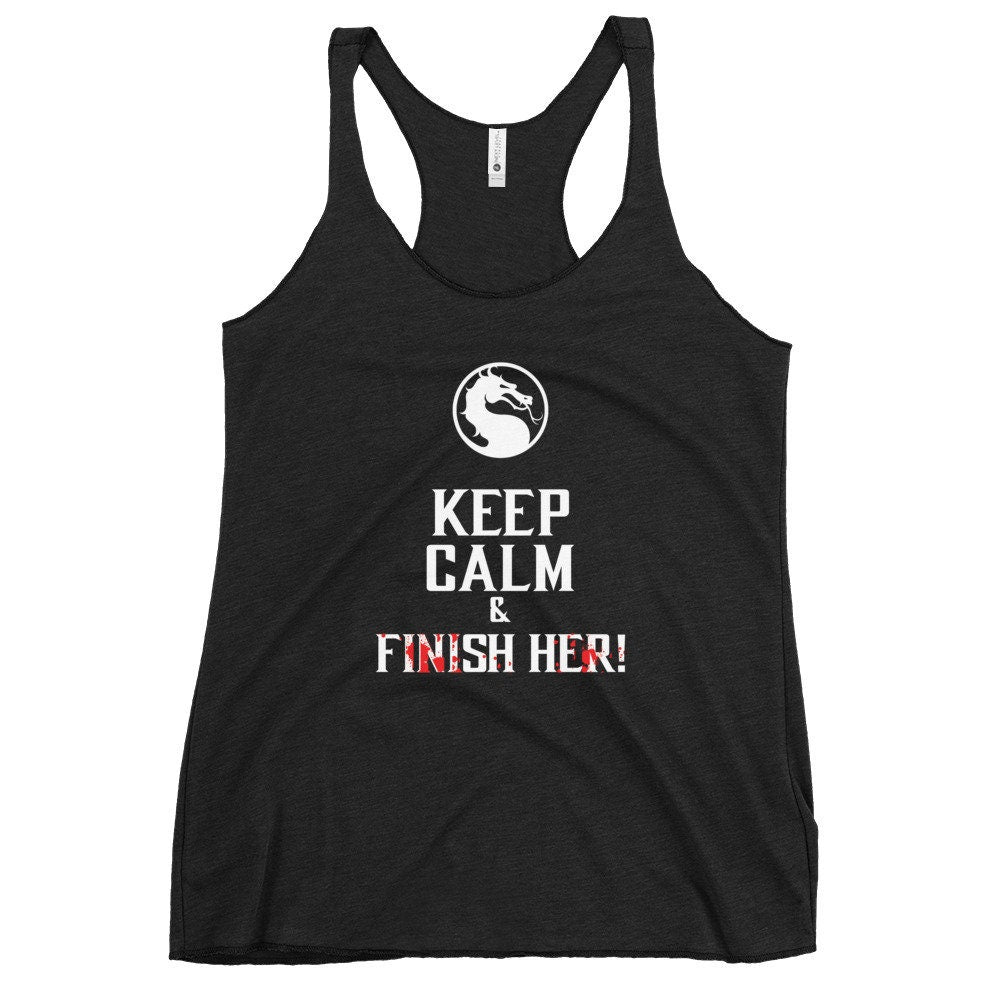 Women's Mortal Kombat Tank Top - "Keep Calm and Finish Him!" | Unique Gaming Apparel | Comfortable Casual Wear by PixelPlayWear